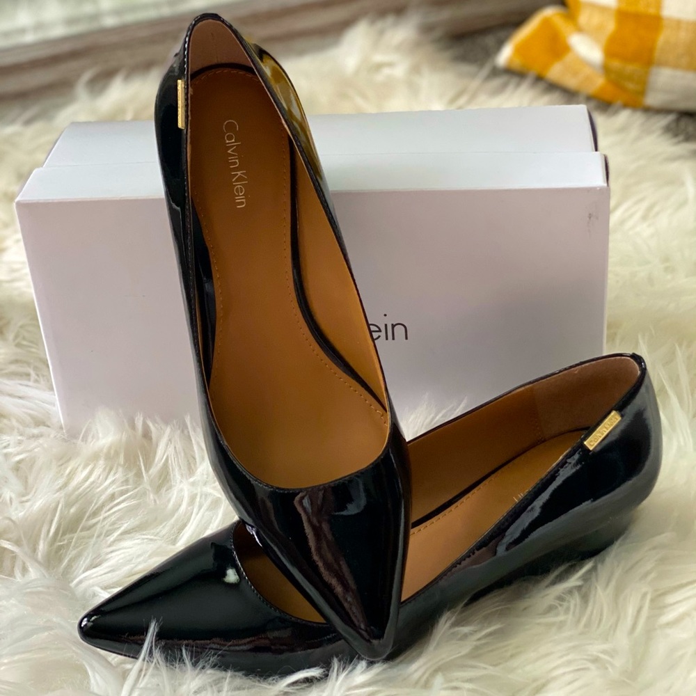 Calvin Klein Black pointed toe Wedge Heels